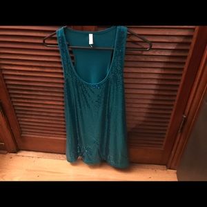 Xhilaration Green Sequin T-Shirt